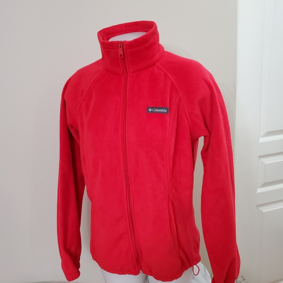 Columbia Jackets & Blazers - Like New: Columbia Vibrant Red Full-Zip Fleece Medium